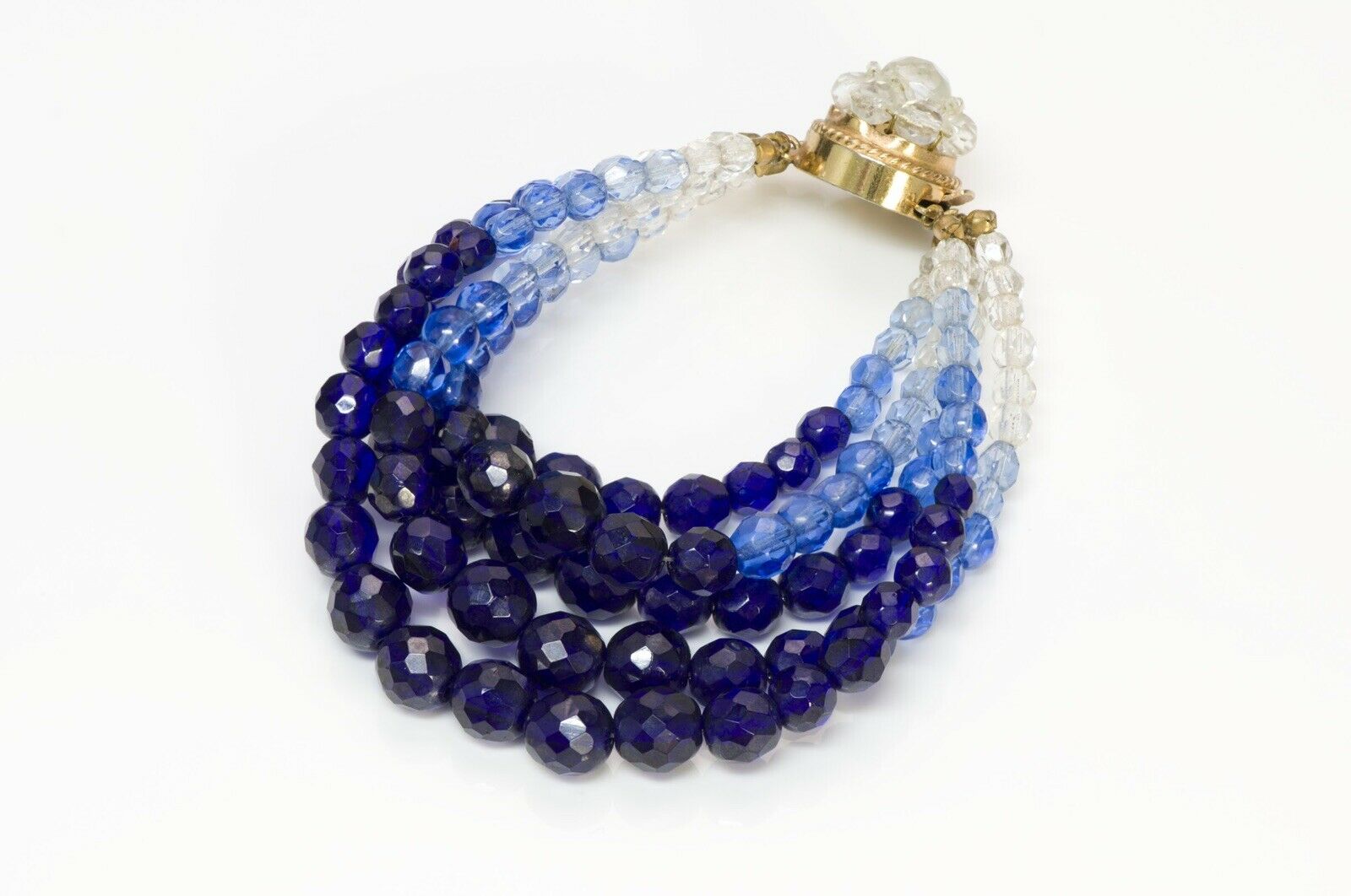 Coppola e Toppo Blue Crystal Multi Strand Beads Bracelet