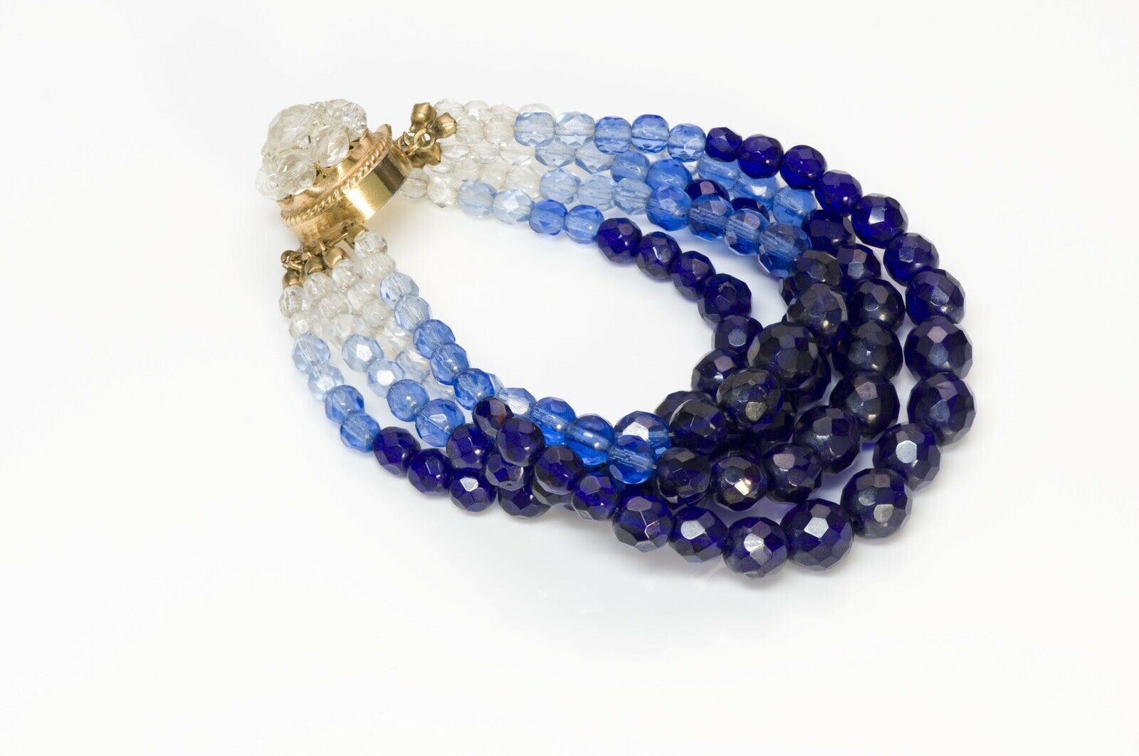 Coppola e Toppo Blue Crystal Multi Strand Beads Bracelet