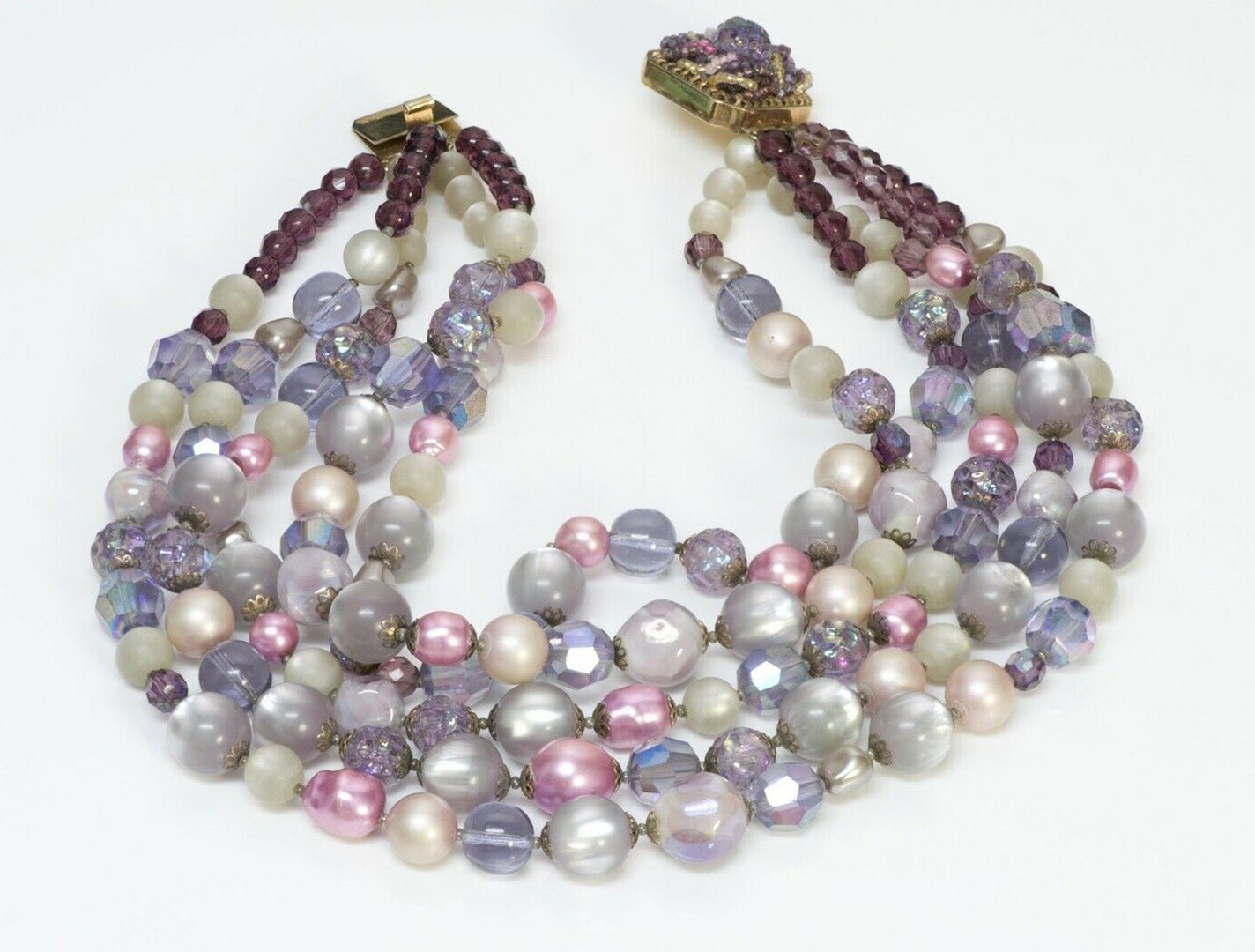 Coppola e Toppo Purple Pink Glass Pearl Necklace