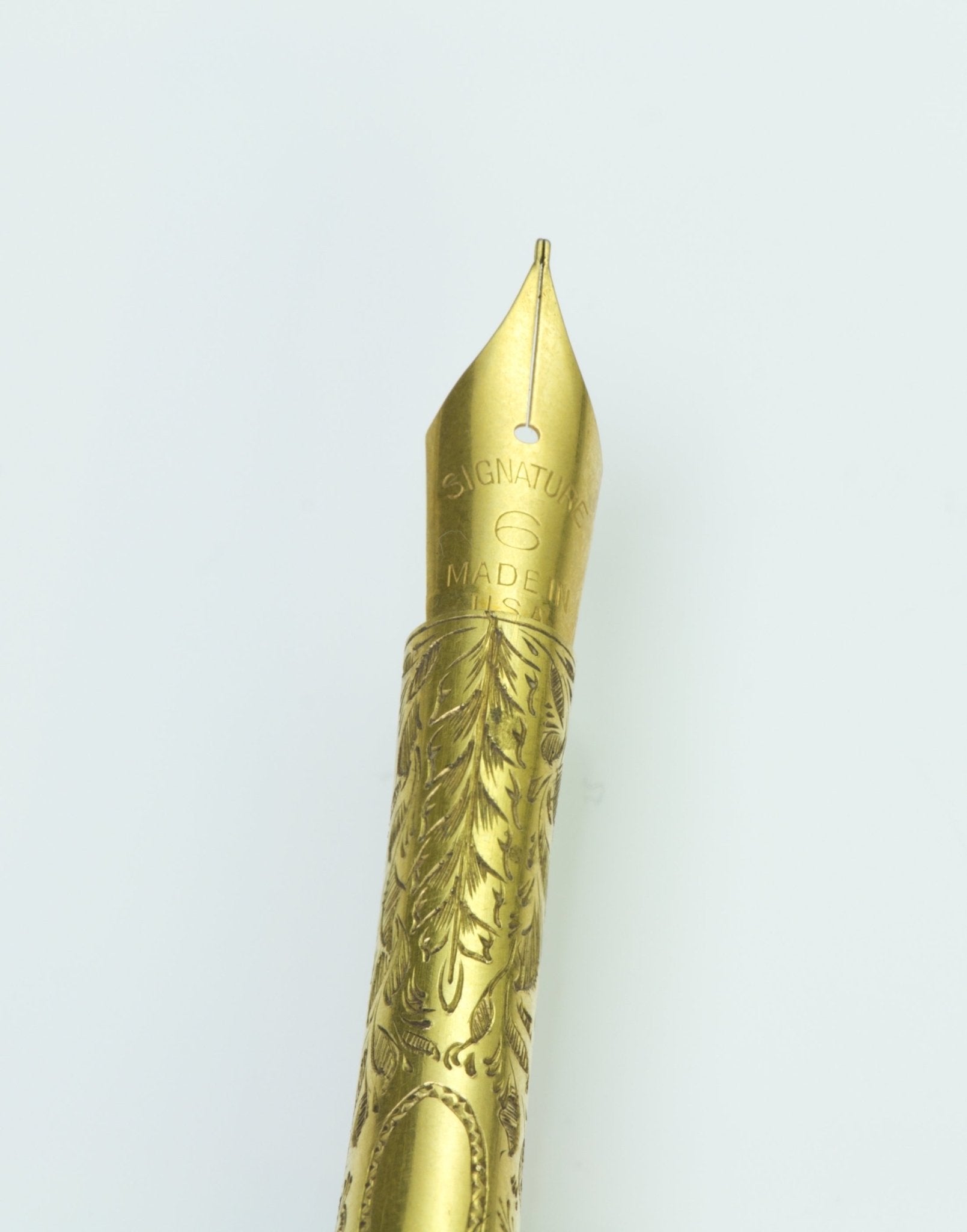 Coral 14K Yellow Gold Vintage Ink Pen