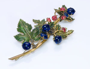 Countess Cissy Zoltowska CIS 1950’s Glass Enamel Brooch