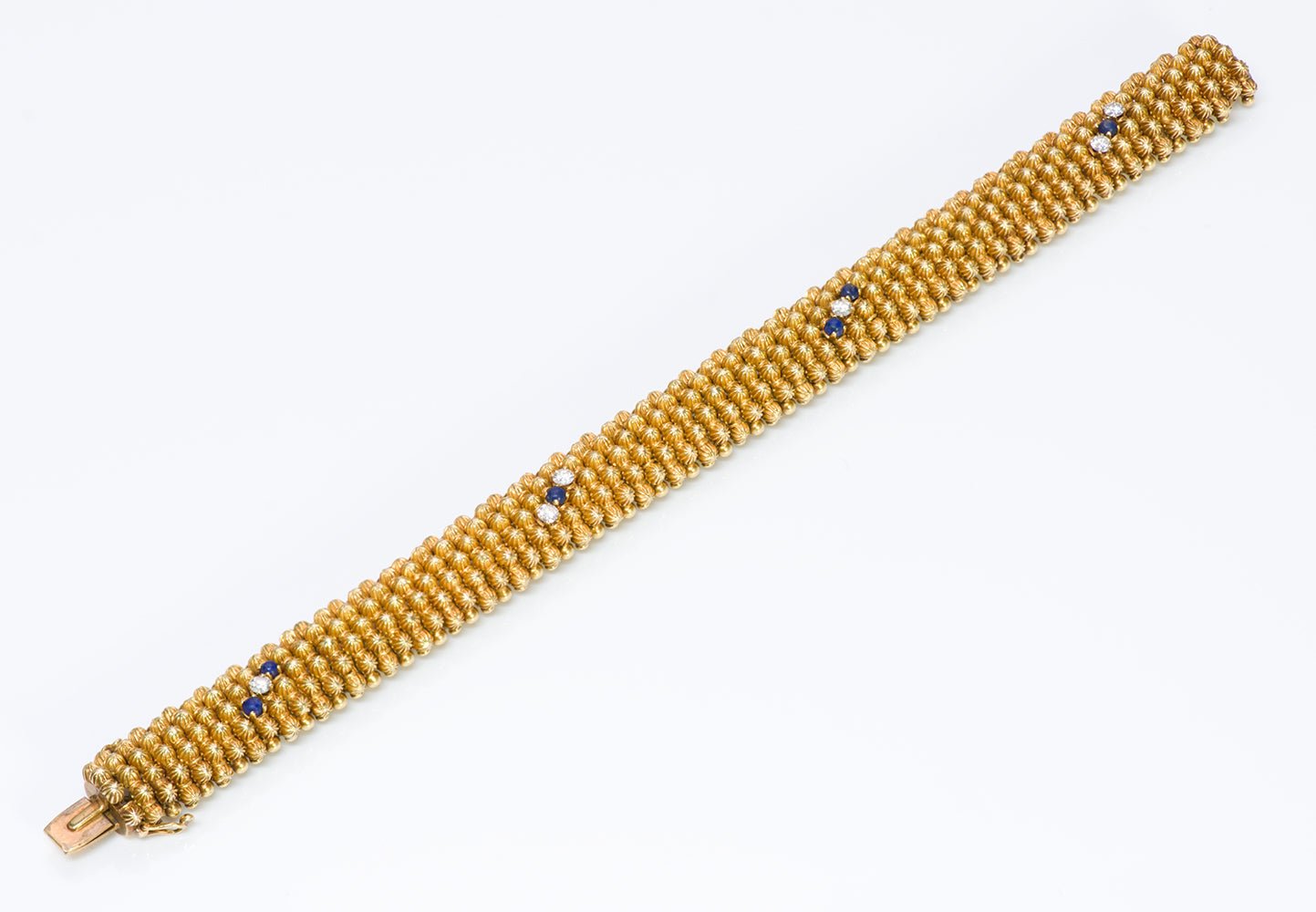 Couscous 18K Gold Diamond Lapis Bracelet