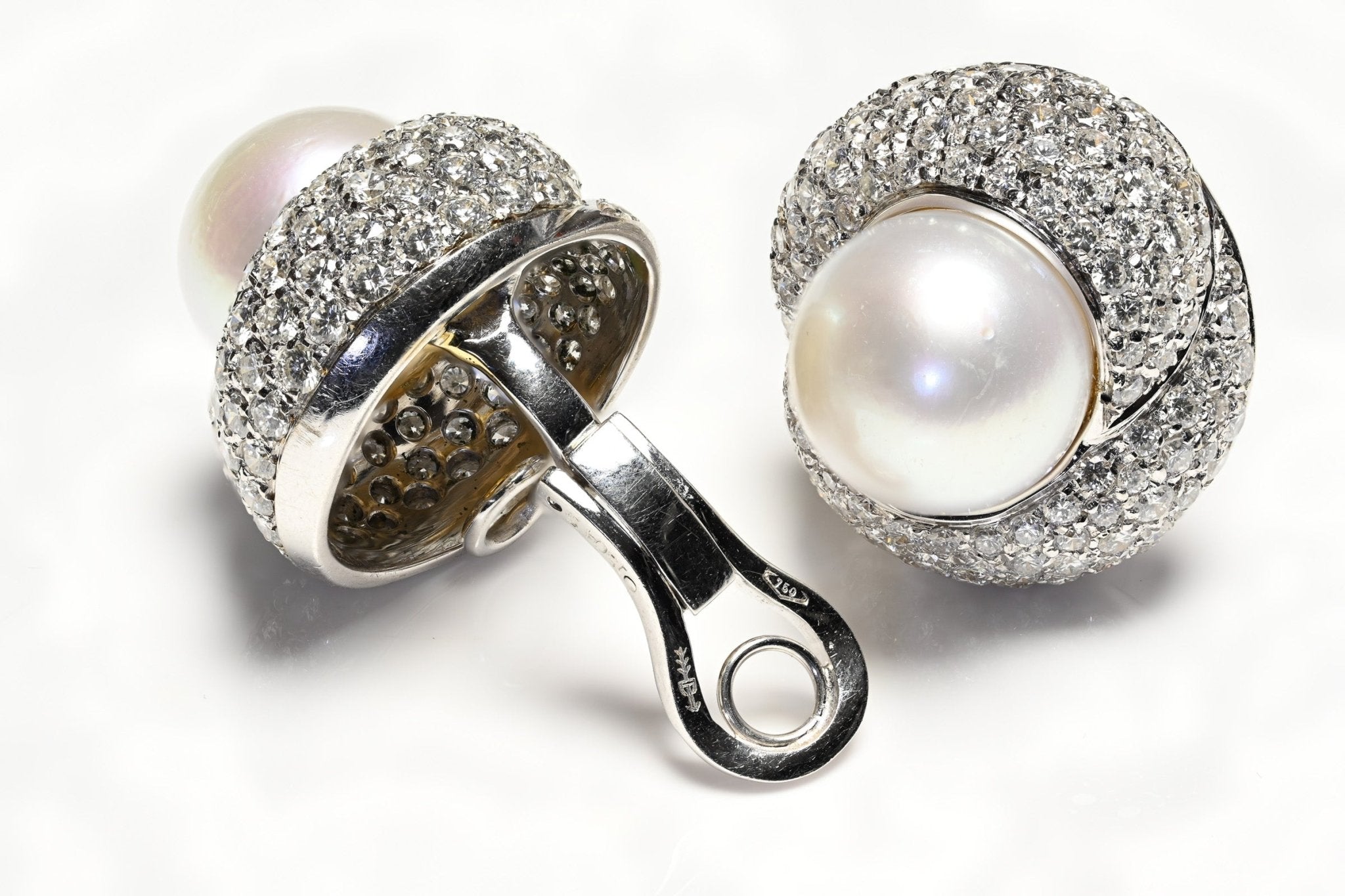 Craig Drake 18K Gold Pearl Diamond Earrings