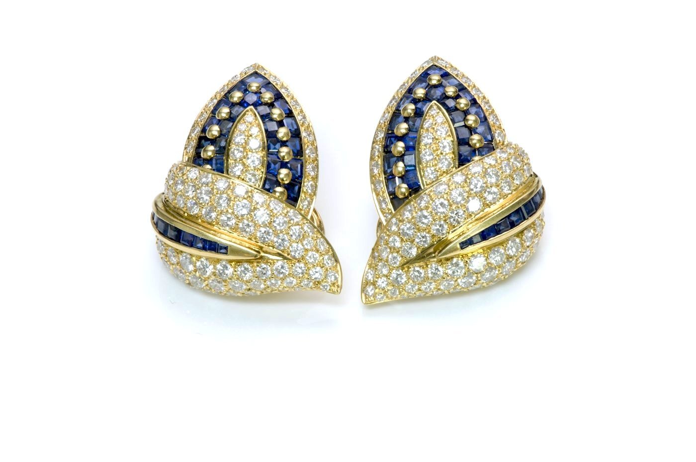 Craig Drake Sapphire Diamond Gold Earrings