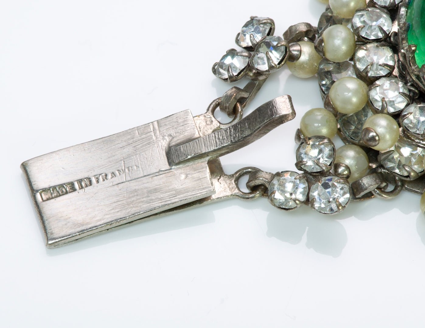 Cristobal Balenciaga Goossens 1950’s Pearl Poured Glass Bracelet