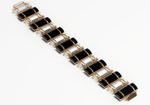 Crystal Onyx Yellow Gold Bracelet