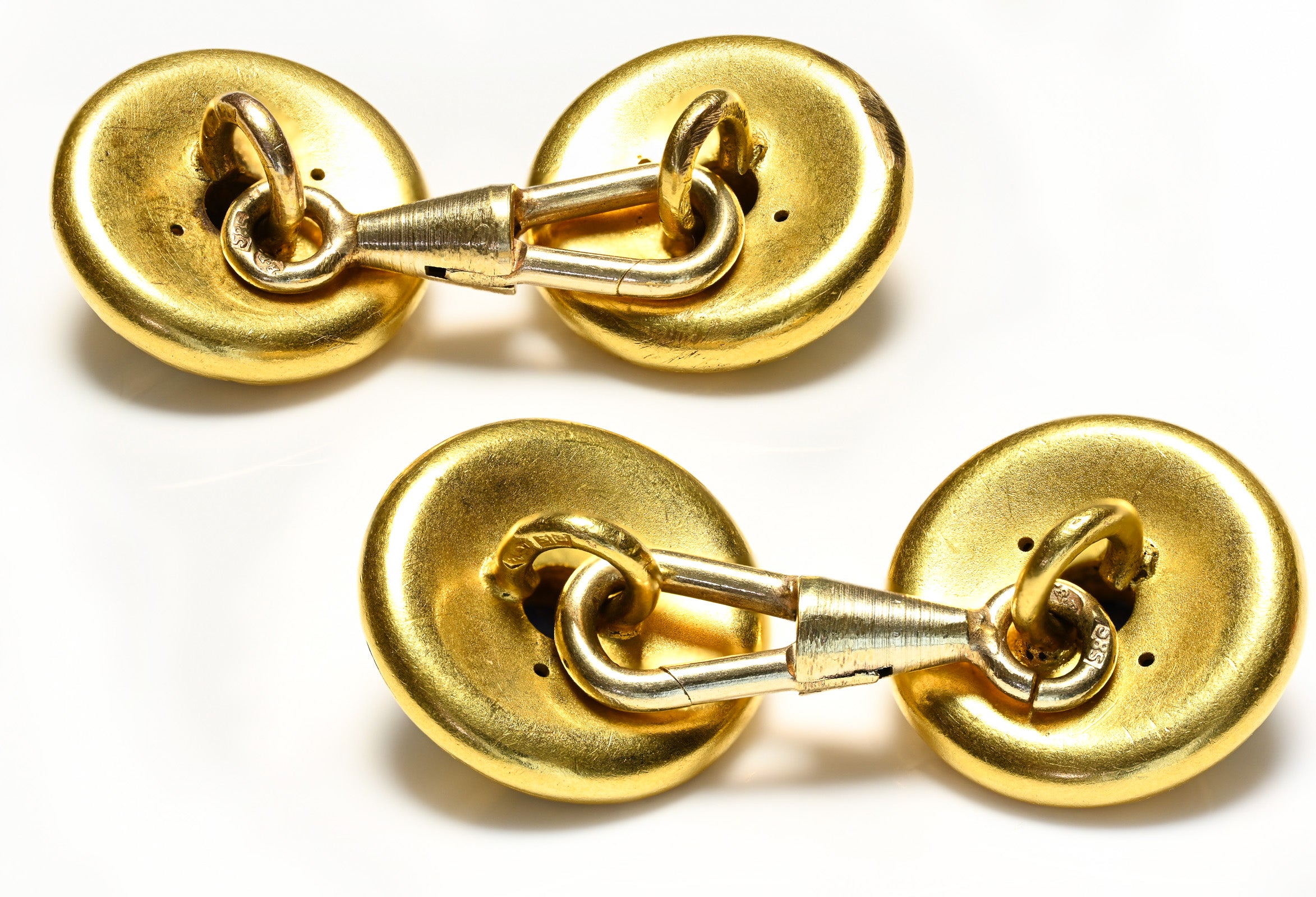 Exquisite Antique Gold Guilloché Enamel Cufflinks 