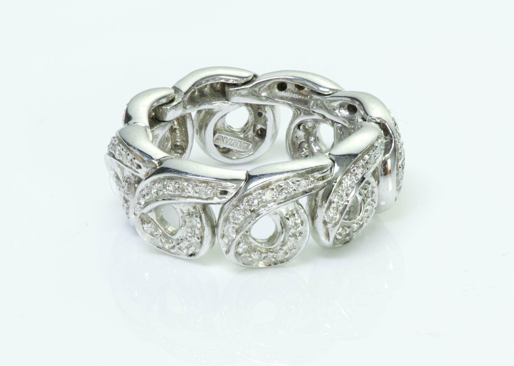 Damiani 18K White Gold Diamond Flexible Ring