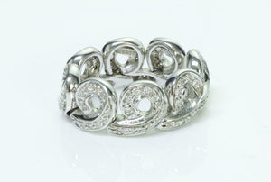 Damiani 18K White Gold Diamond Flexible Ring