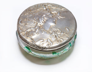 Daum Nancy Art Nouveau Lady Silver Glass Bowl