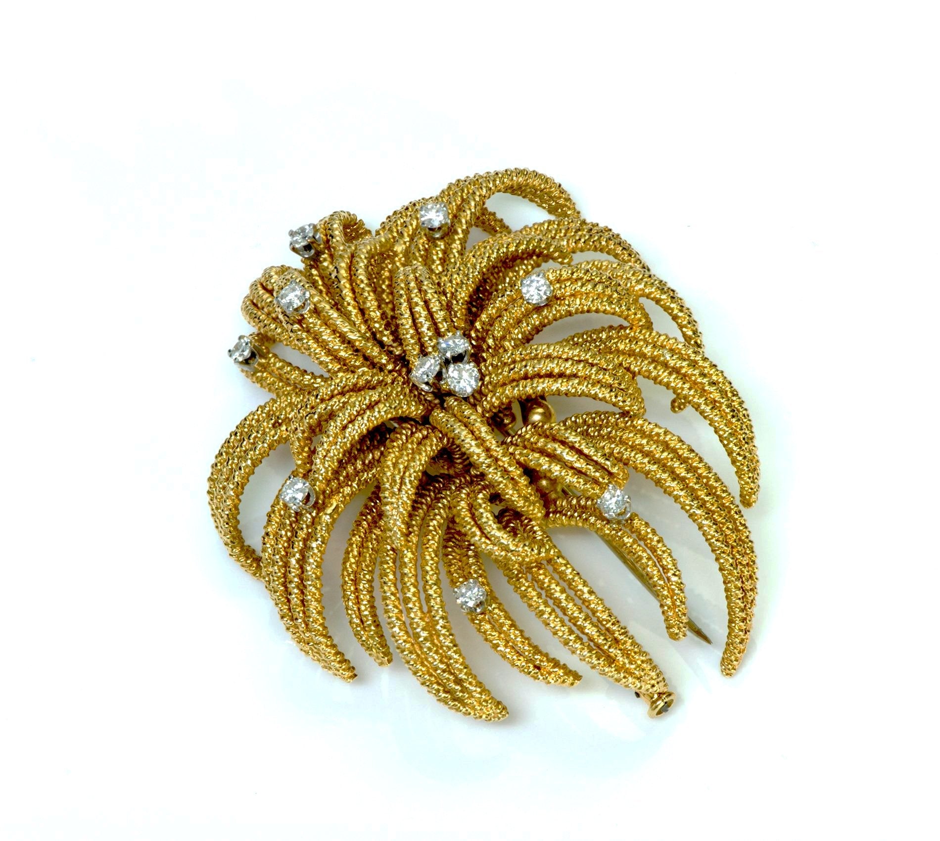 David Webb 18K Gold Diamond Brooch - DSF Antique Jewelry