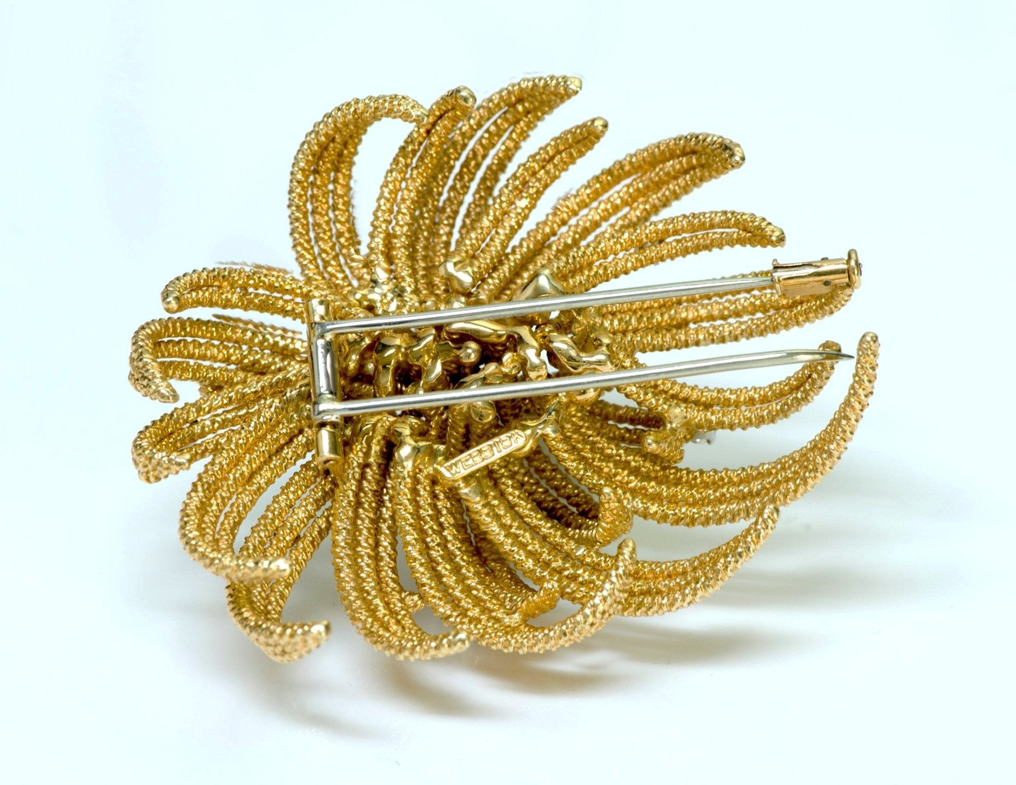 David Webb 18K Gold Diamond Brooch - DSF Antique Jewelry
