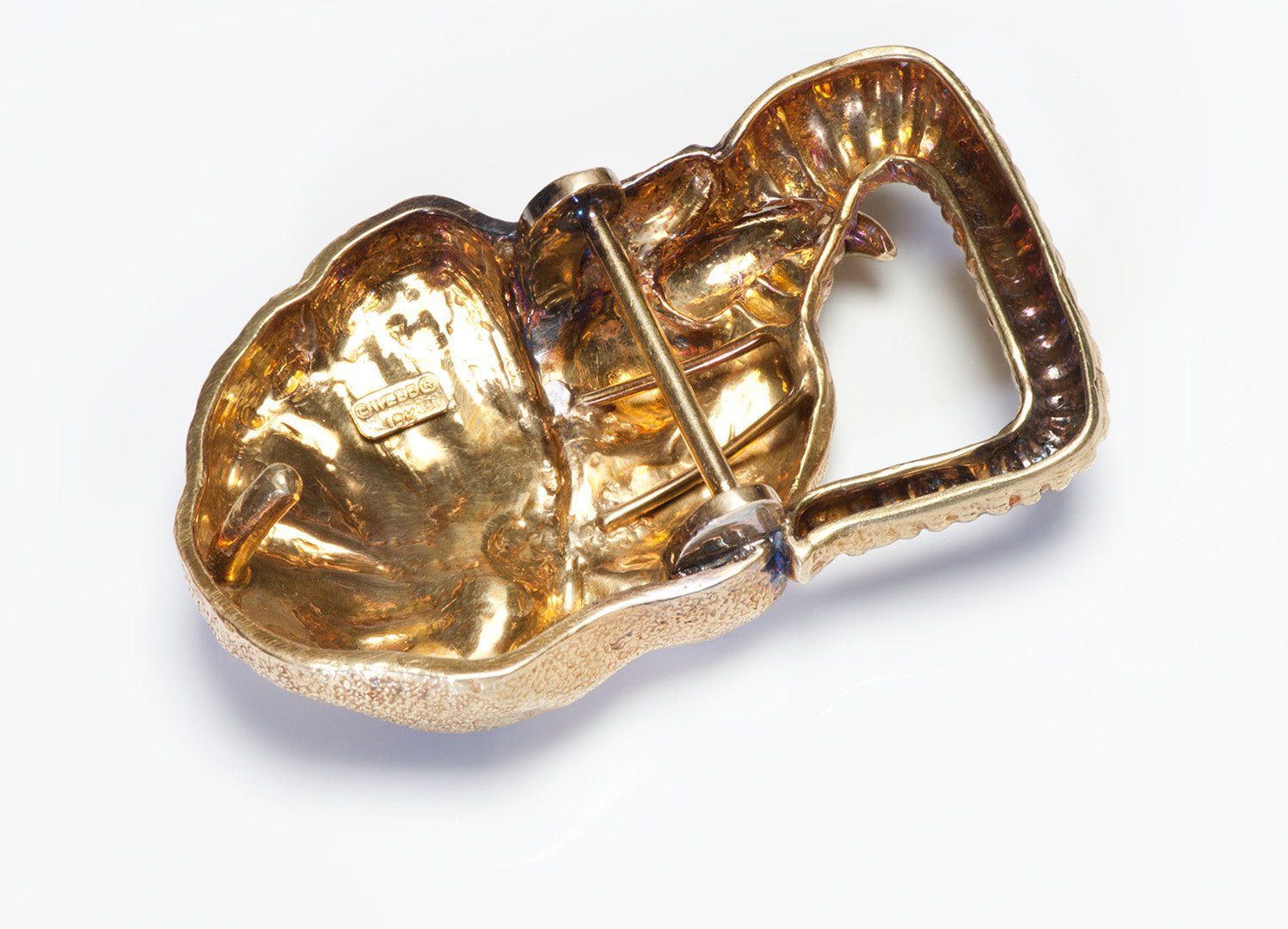 David Webb 18K Gold Elephant Belt Buckle