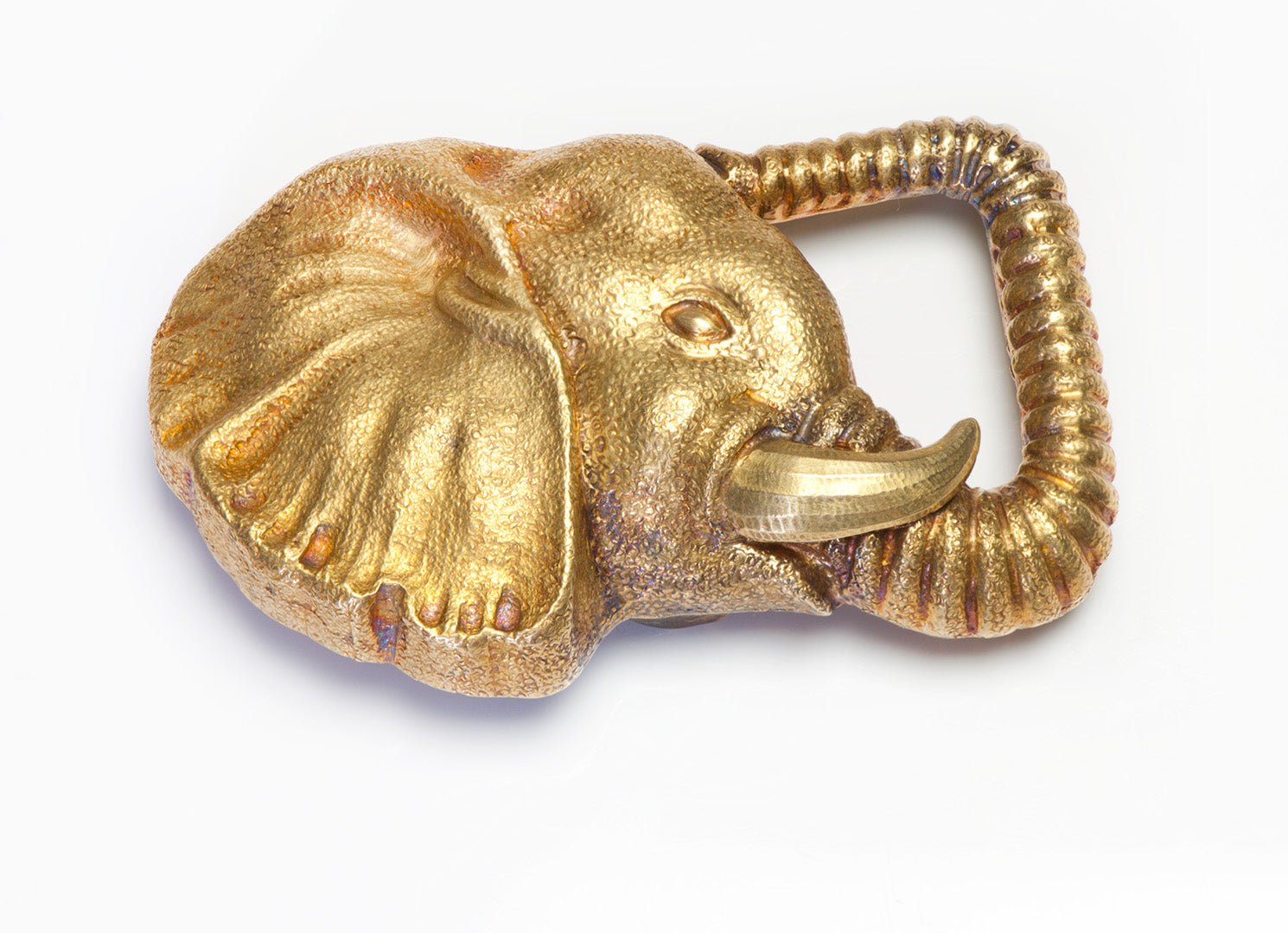 David Webb 18K Gold Elephant Belt Buckle