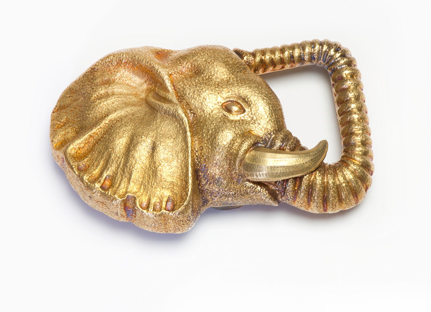 David Webb 18K Gold Elephant Belt Buckle vtg