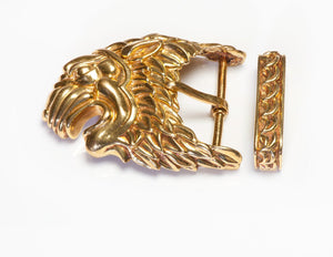 David Webb 18K Gold Lion Belt Buckle