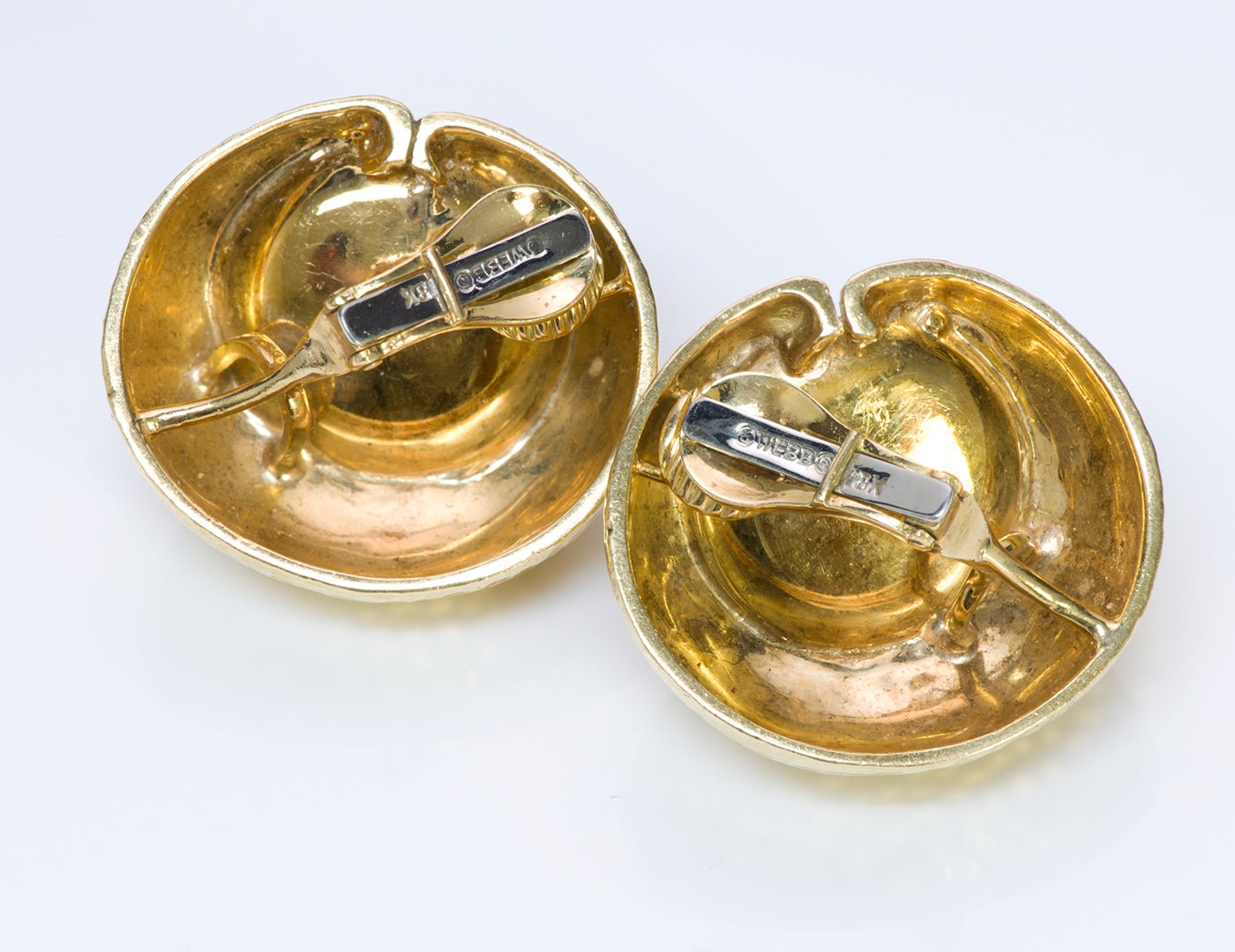 David Webb 18K Gold Pearl Earrings