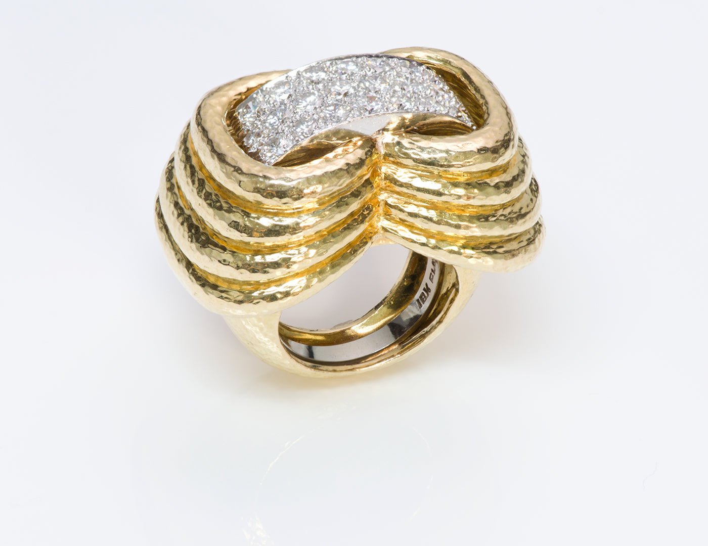 David Webb Diamond Gold Platinum Ring