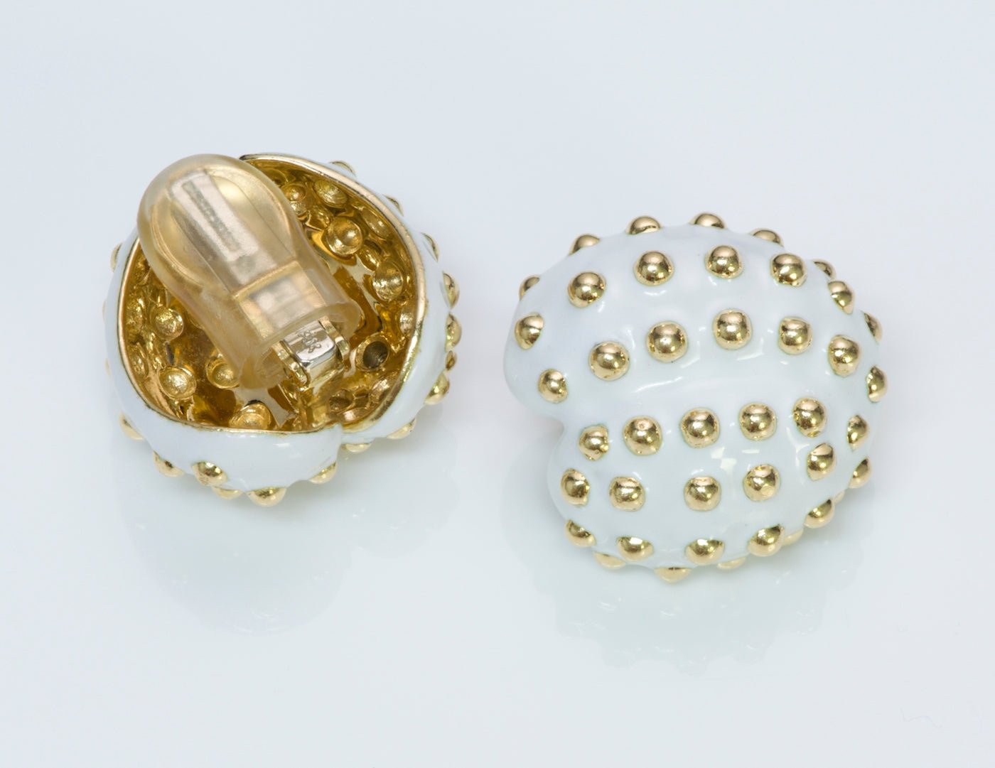 David Webb Gold Enamel Earrings