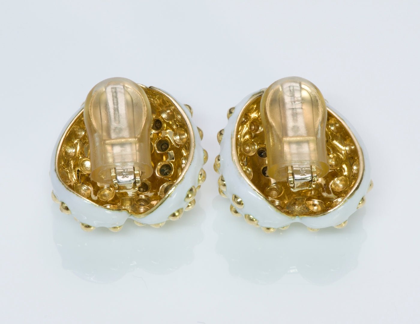 David Webb Gold Enamel Earrings