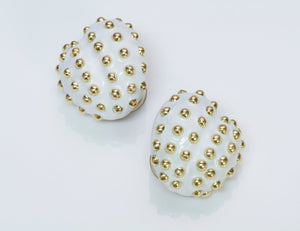 David Webb Gold Enamel Earrings