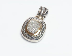 David Yurman Albion 18K Gold Silver Diamond Pendant