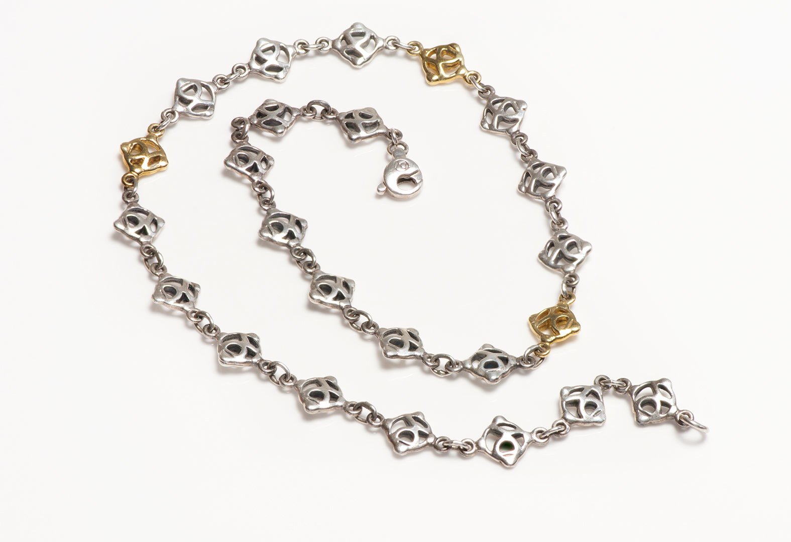 David Yurman DY Silver and Gold Necklace