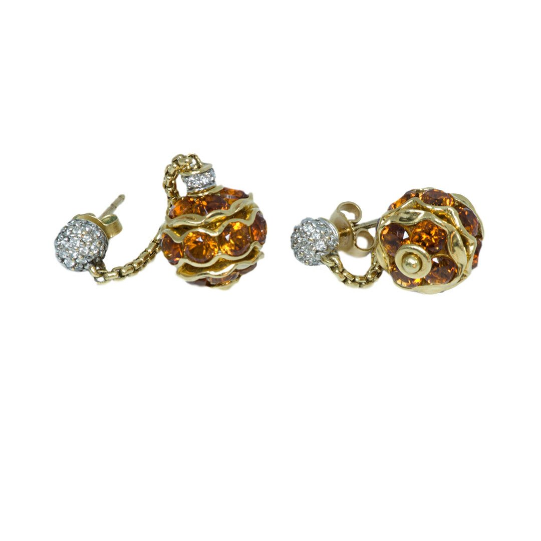 David Yurman Gold Citrine and Diamond Earrings