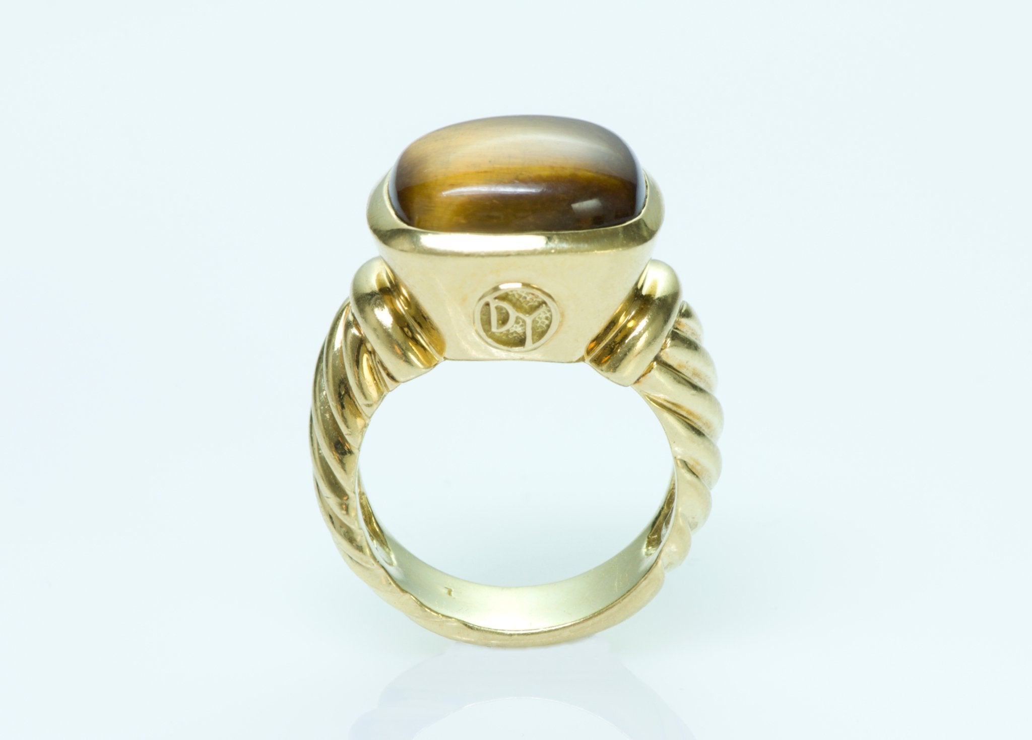 David Yurman Noblesse 18K Gold & Tiger's Eye Ring - DSF Antique Jewelry