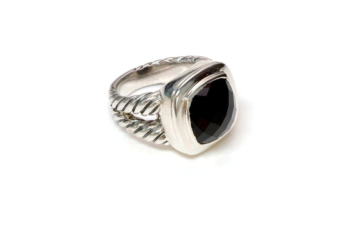 David Yurman Onyx Sterling Silver Albion Ring - DSF Antique Jewelry