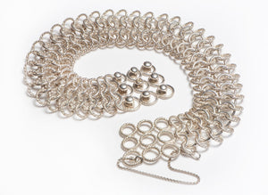 David Yurman Silver Gold Wide Choker Necklace