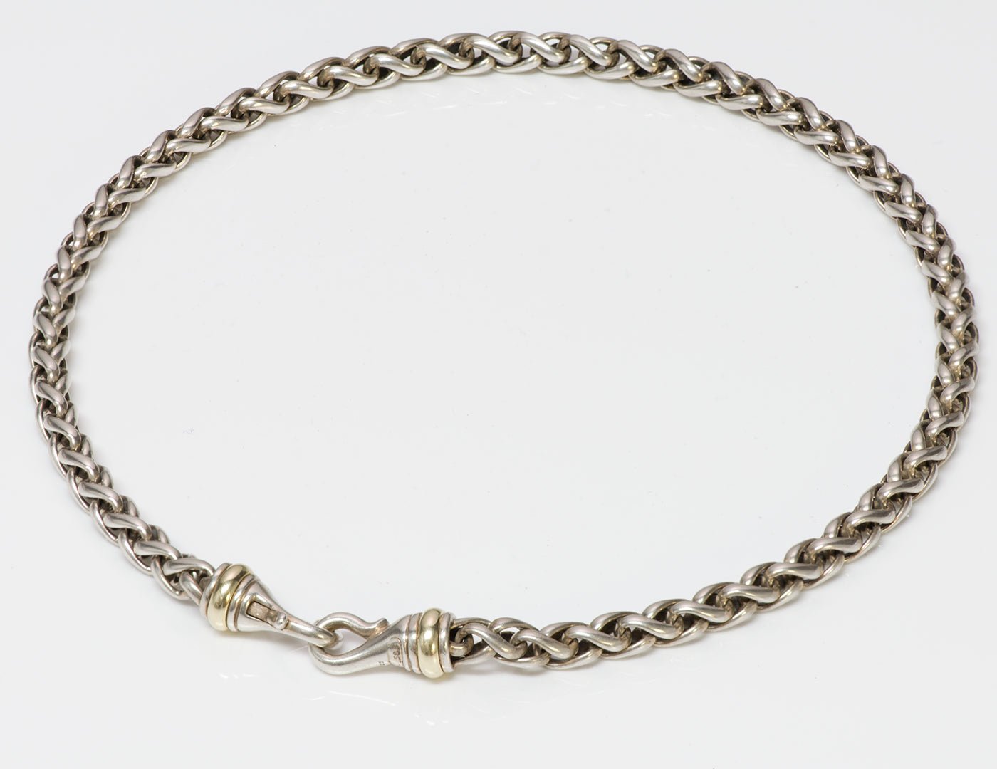 David Yurman Sterling Silver & 14K Gold Wheat Chain Necklace