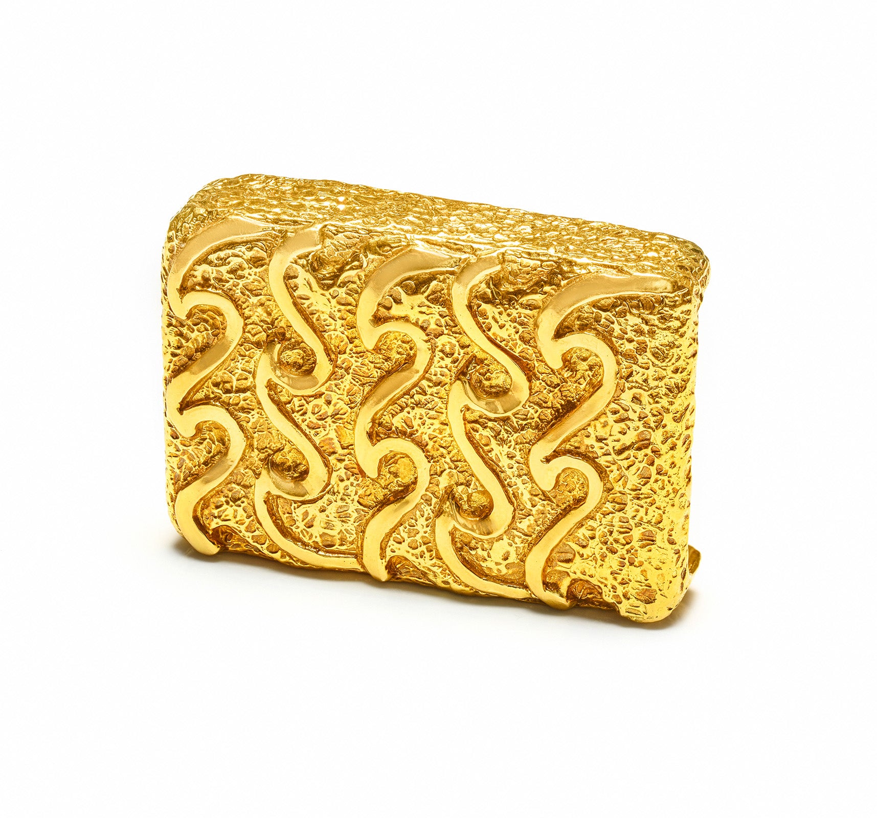 David Webb 18K Gold Belt Buckle Flame 
