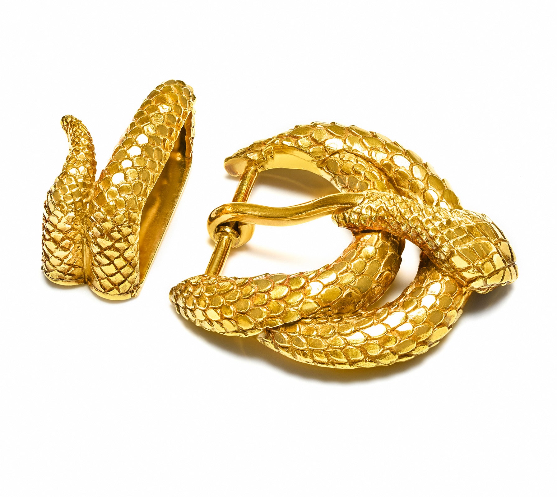 David Webb 18K Gold Snake Belt Buckle