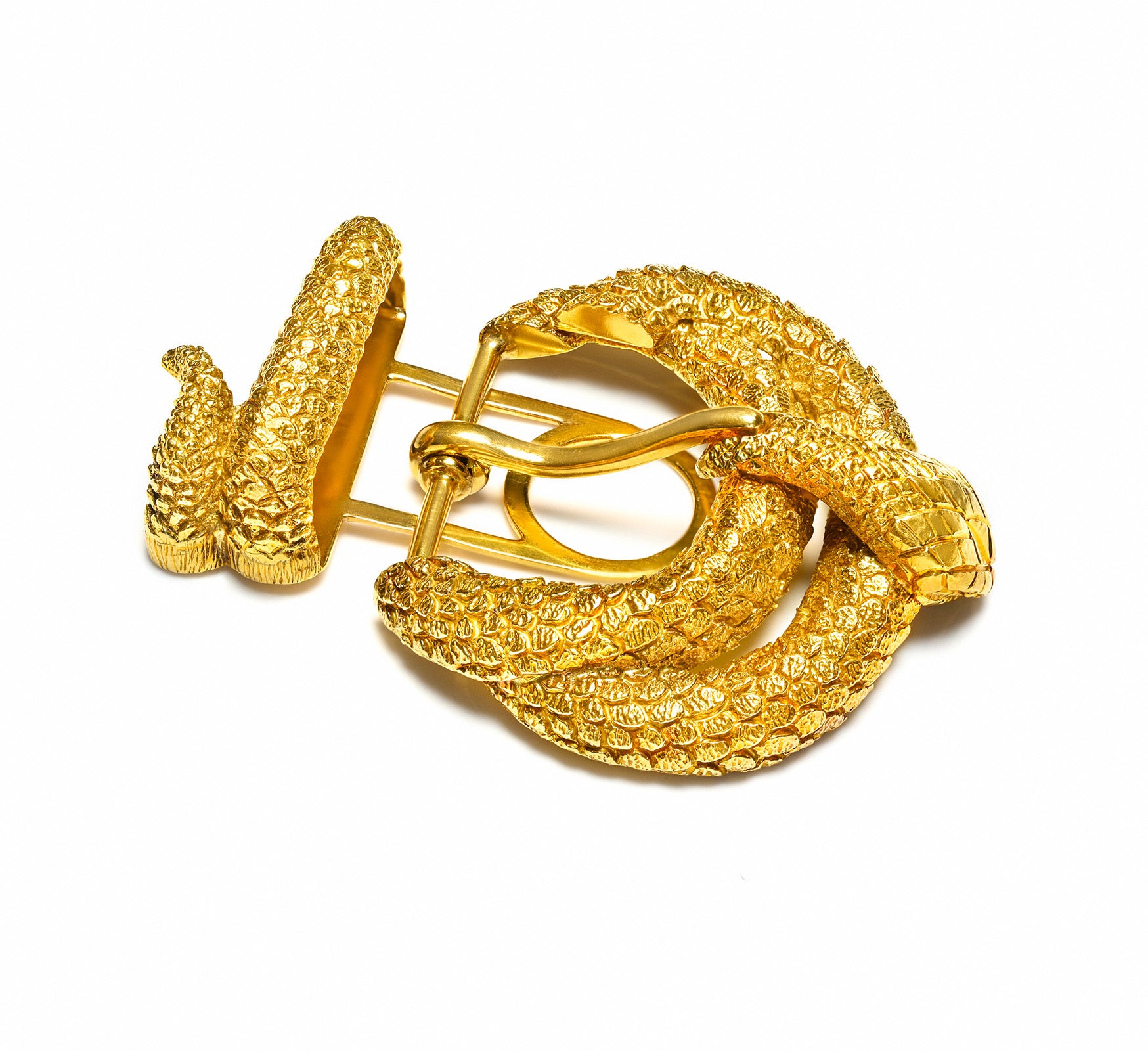 David Webb 18K Gold Snake Belt Buckle