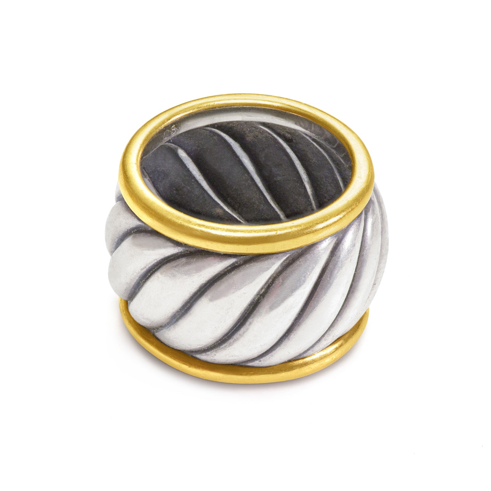 David Yurman Sterling Silver Gold Band Ring