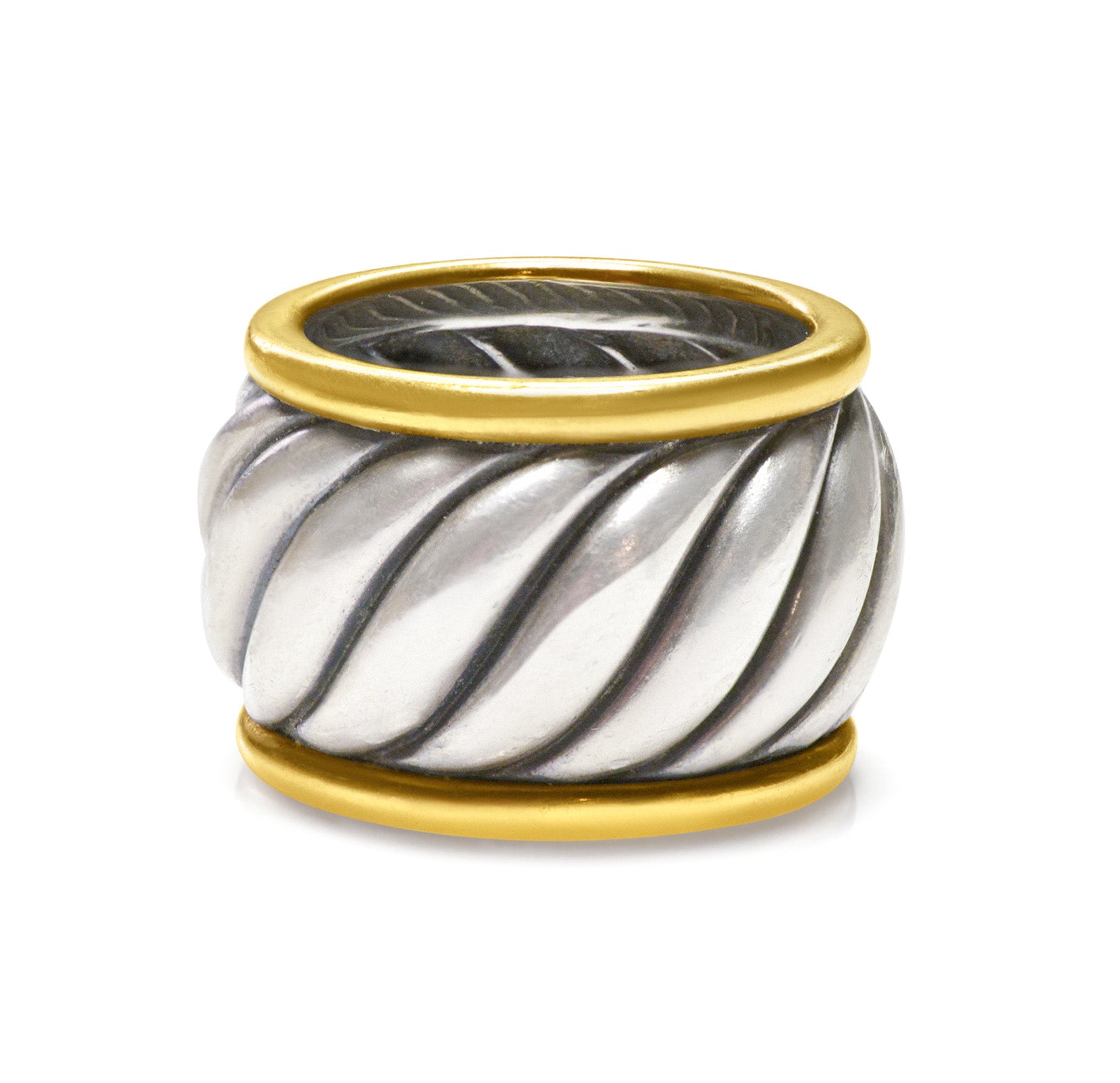 David Yurman Sterling Silver Gold Band Ring