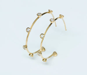 De Beers 18K Yellow Gold Diamond Earrings