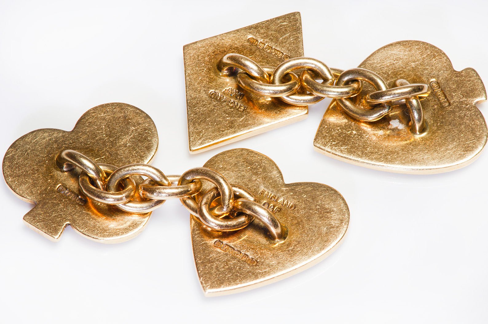 Deakin & Francis 18K Gold Enamel Playing Card Cufflinks - DSF Antique Jewelry
