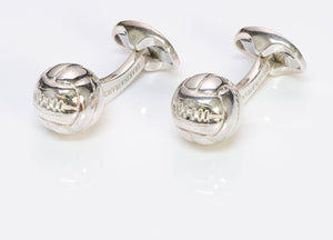 Deakin & Francis Silver Cufflinks Depicting Vintage Footballs