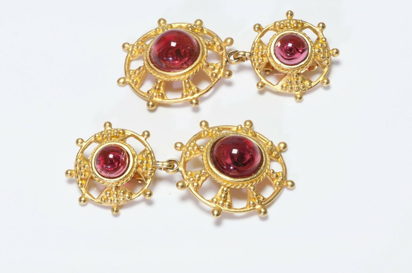 Deanna Hamro 1980’s Long Red Poured Glass Earrings