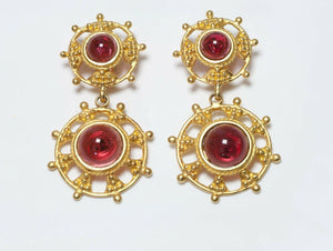 Deanna Hamro 1980’s Long Red Poured Glass Earrings