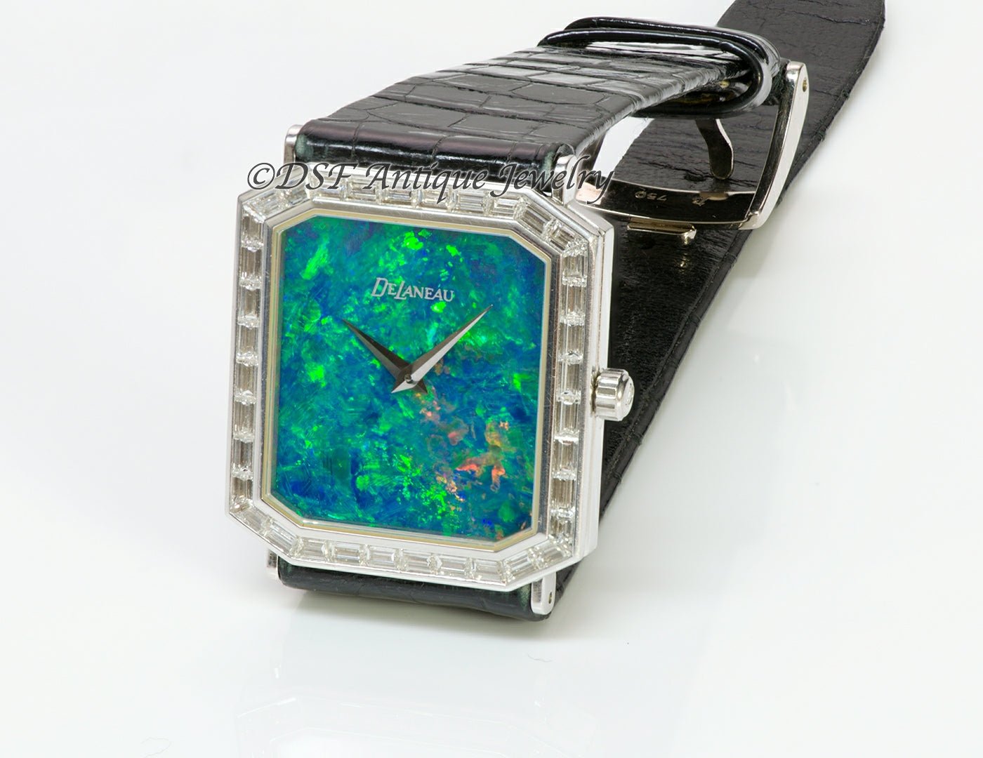 DeLaneau Black Opal 18K Gold Diamond Watch