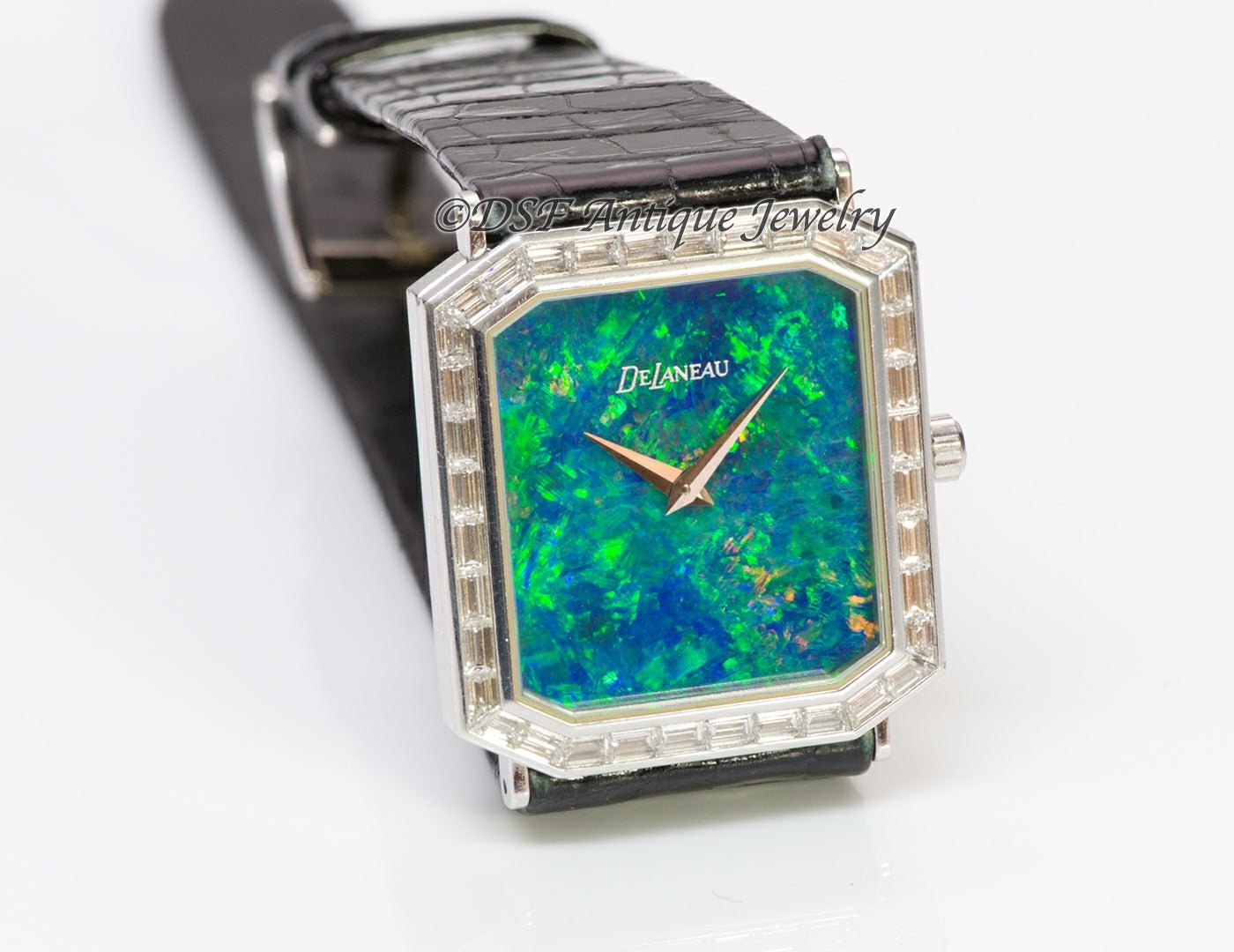 DeLaneau Black Opal 18K Gold Diamond Watch