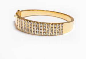 Derco Yellow Gold Diamond Bangle Bracelet, 8.15 Carats