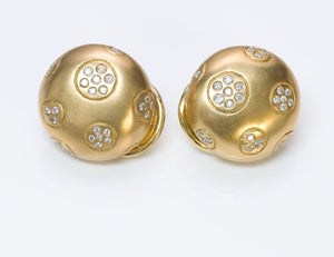 Diamond 18K Gold Dome Earrings