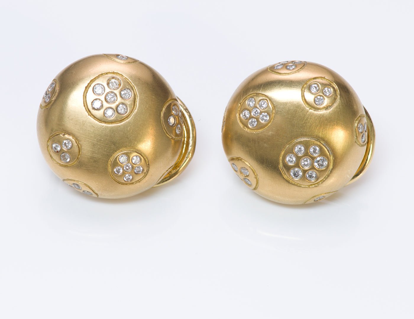 Diamond 18K Gold Earrings - DSF Antique Jewelry