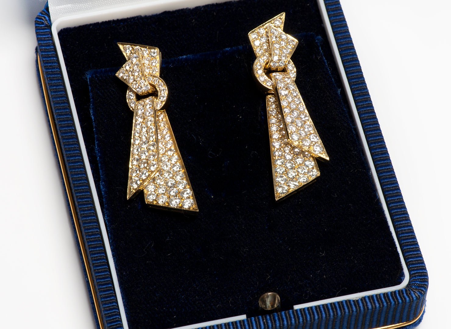 Diamond 18K Yellow Gold Flexible Earrings - DSF Antique Jewelry
