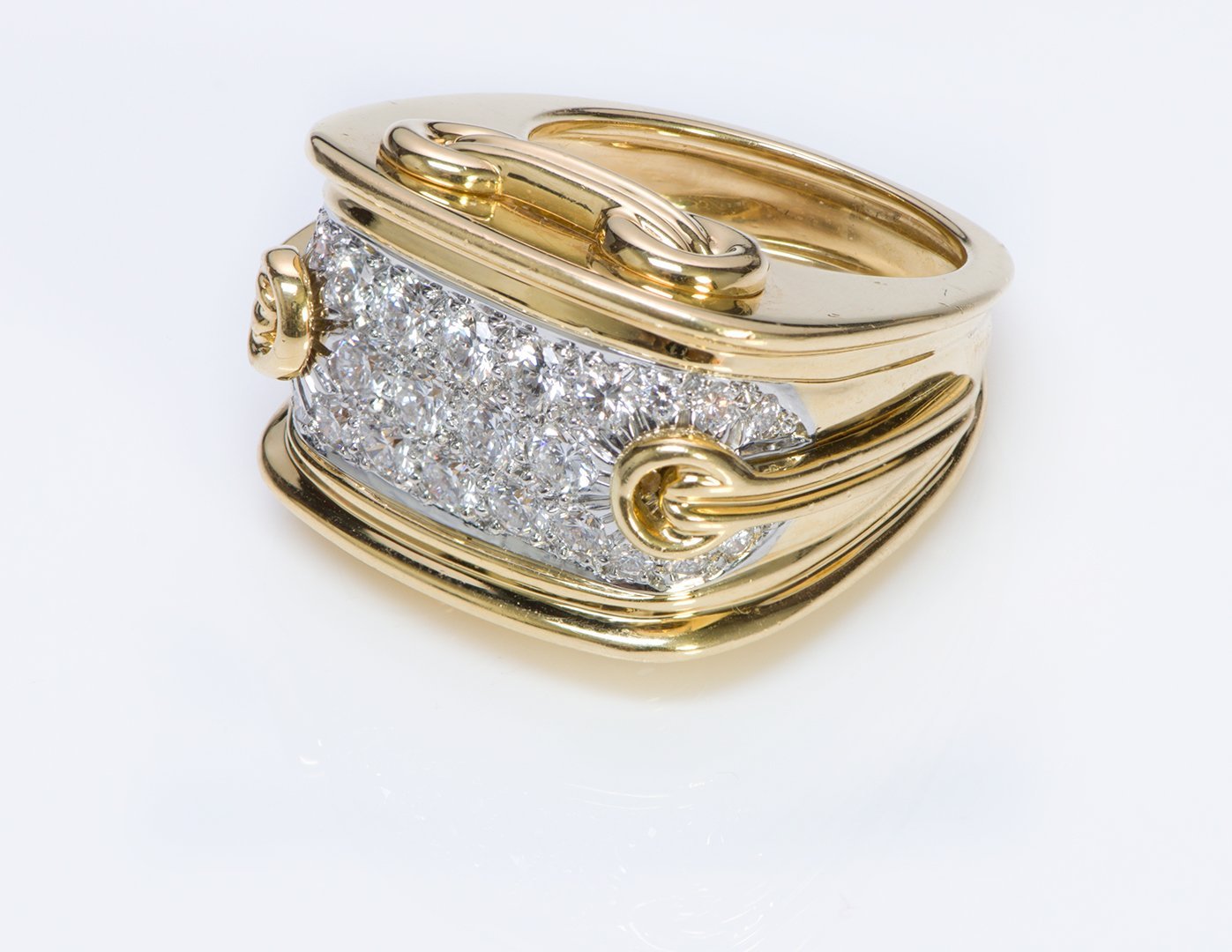 Diamond 18K Yellow Gold & Platinum Ring