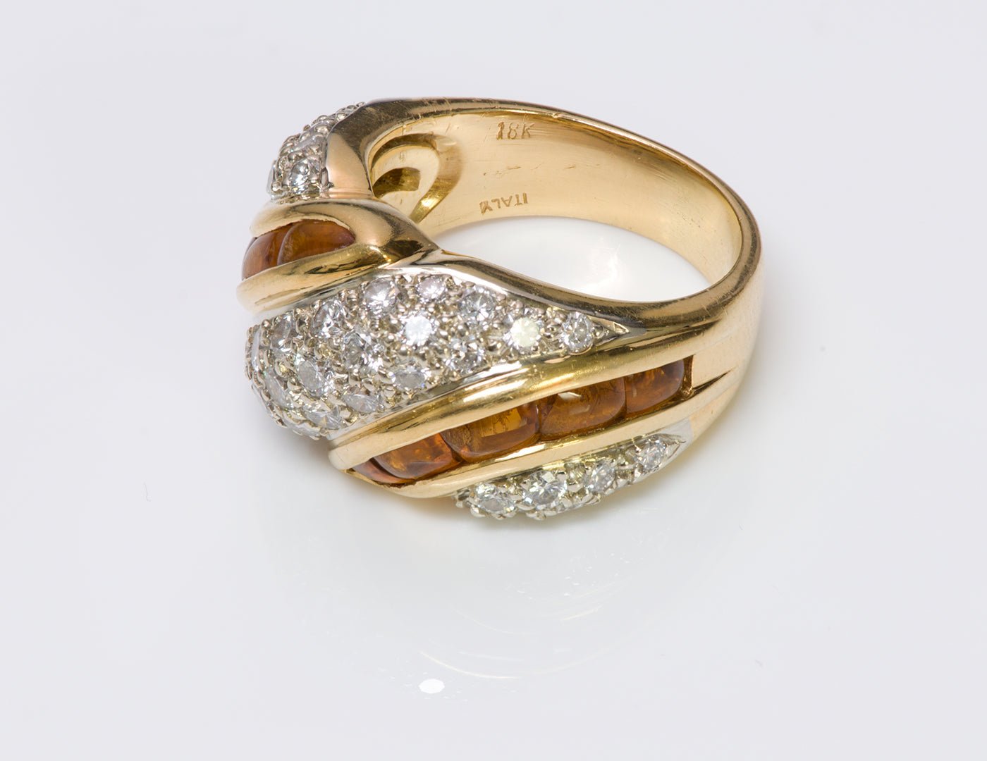 Diamond Citrine 18K Gold Ring